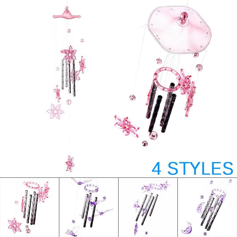 Metal Tubes Crystal Moon/Star/Butterfly/Flower Bell Butterfly Wind Chimes Outdoor Wind Chimes Garden Patio Decor Wind Chimes For Garden Outdoor Yard  Hanging Decor Ornament