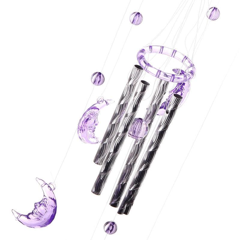 Metal Tubes Crystal Moon/Star/Butterfly/Flower Bell Butterfly Wind Chimes Outdoor Wind Chimes Garden Patio Decor Wind Chimes For Garden Outdoor Yard  Hanging Decor Ornament