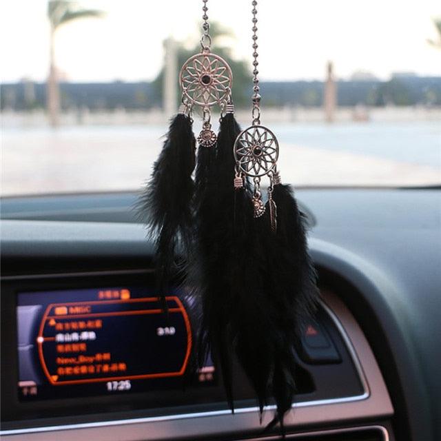 Mini Dream Catcher Car Pendant Wind Chimes Feather Decoration Home Decor Dream Catchers Car Handmade Hanging Charm Wind Chime Traditional White Feather Ornaments Wall Hanging Adornment Handmade Dreamcatcher Gifts