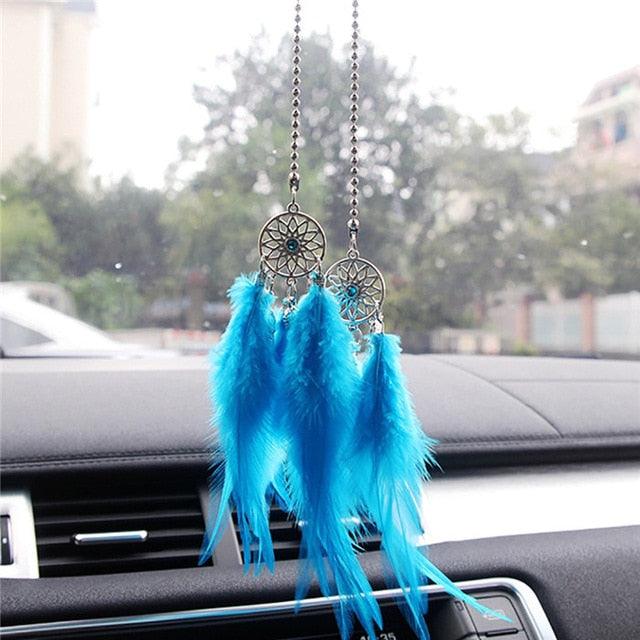 Mini Dream Catcher Car Pendant Wind Chimes Feather Decoration Home Decor Dream Catchers Car Handmade Hanging Charm Wind Chime Traditional White Feather Ornaments Wall Hanging Adornment Handmade Dreamcatcher Gifts