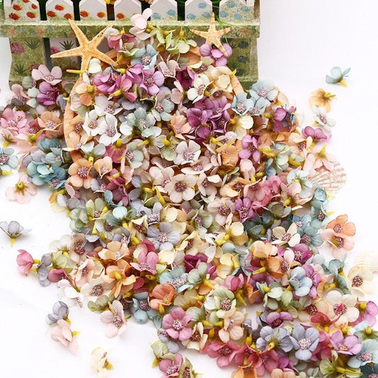 Mini Multicolor 50/100pcs Daisy Flower Head Silk Artificial Flower For Wreaths Craft Scrapbooking Daisy Flower Head Mini Artificial Silk Flower for Crown Scrap Wedding Home Decor Garland Headdress