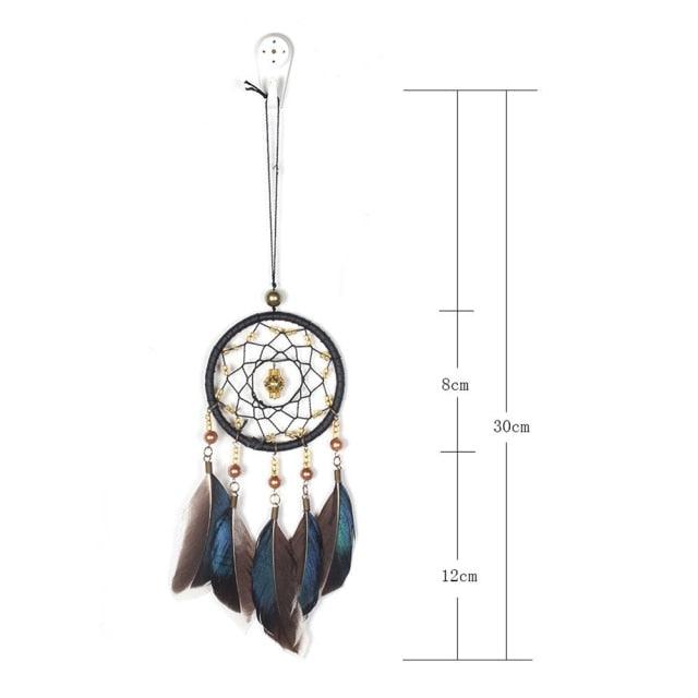 Modern Dream Catcher Wolf Totem Car Hanging Ornaments Pendant Wolf Decor Traditional Feather Wind Chimes Handmade For Bedroom Wall Hanging Home Decorations Crafts