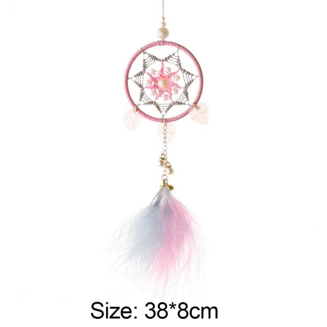 Modern Dream Catcher Wolf Totem Car Hanging Ornaments Pendant Wolf Decor Traditional Feather Wind Chimes Handmade For Bedroom Wall Hanging Home Decorations Crafts