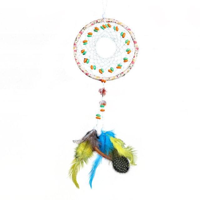 Modern Dream Catcher Wolf Totem Car Hanging Ornaments Pendant Wolf Decor Traditional Feather Wind Chimes Handmade For Bedroom Wall Hanging Home Decorations Crafts