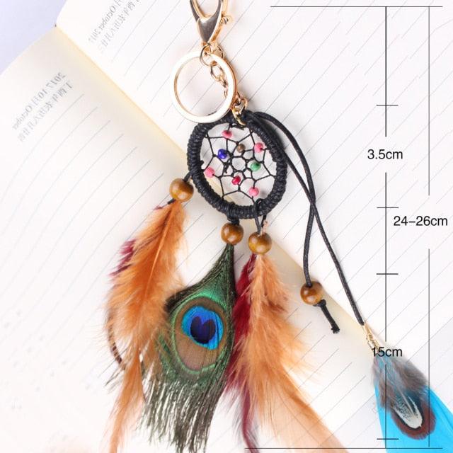 Modern Dream Catcher Wolf Totem Car Hanging Ornaments Pendant Wolf Decor Traditional Feather Wind Chimes Handmade For Bedroom Wall Hanging Home Decorations Crafts