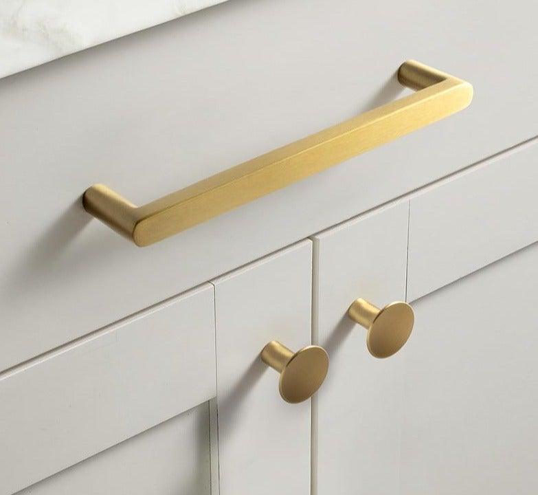 Modern Gold Knob Pure Copper Kitchen Cabinet Handles Cupboard Door Pulls Drawer Knobs Brass Furniture Handle Hardware Drawer Pulls Cupboard Knob For Kitchen Furniture Hardware