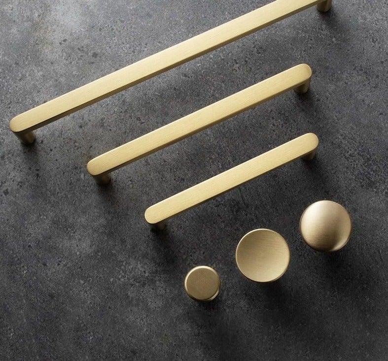 Modern Gold Knob Pure Copper Kitchen Cabinet Handles Cupboard Door Pulls Drawer Knobs Brass Furniture Handle Hardware Drawer Pulls Cupboard Knob For Kitchen Furniture Hardware