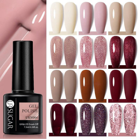 Modern Luxury Autumn Winter Womens Gel Polish Glossy Matte Diamond Effect Long Lasting Nail Art Sequins Design