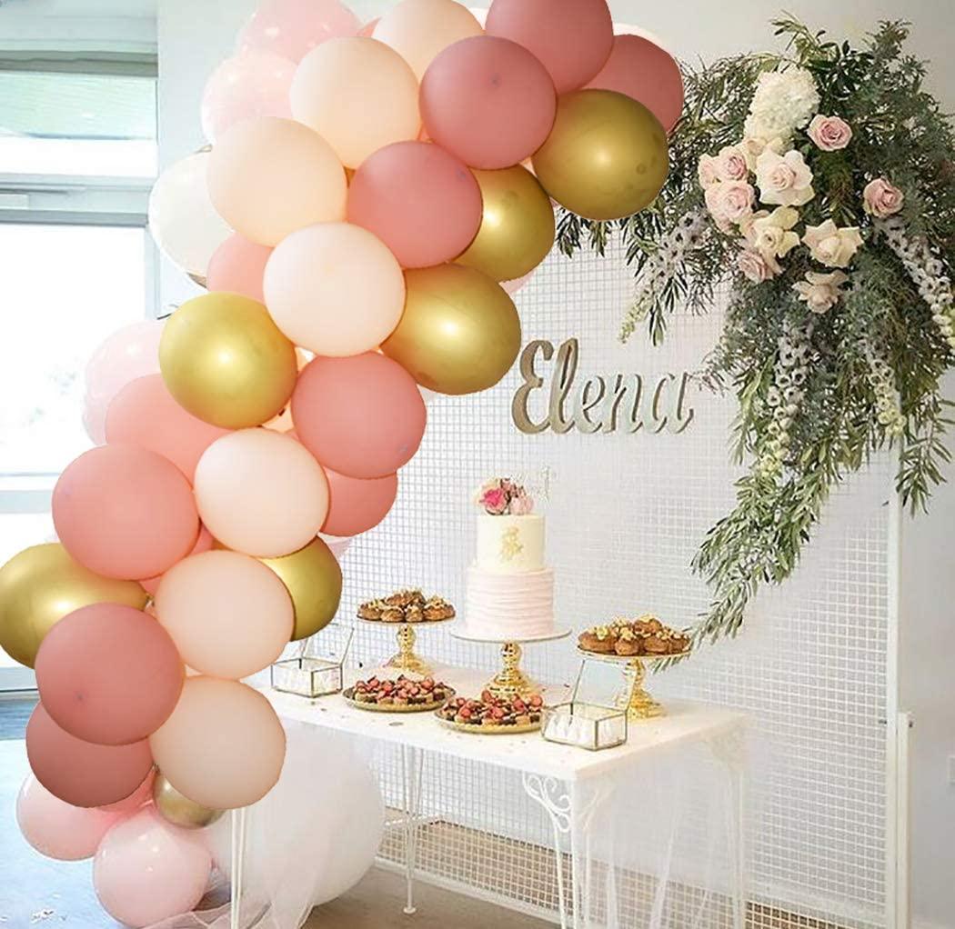 Modern Rose Blush Pink And Gold Balloon Garland kit for Girls Garden Birthday Party Wedding Balloon Baby Shower Bachelorate Party Girl Bitrhday Ballons