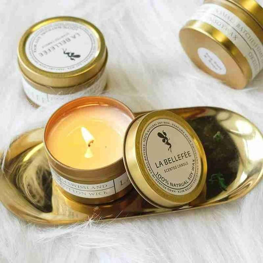 Natural Soy Wax Scented Tin Candle Aromatherapy Candles Scented Candles Gift Set for Women Soy Candle Portable Travel Tin Candles For Stress Relief Wedding Gift Festival Party Home Decoration Scented Soy Candles