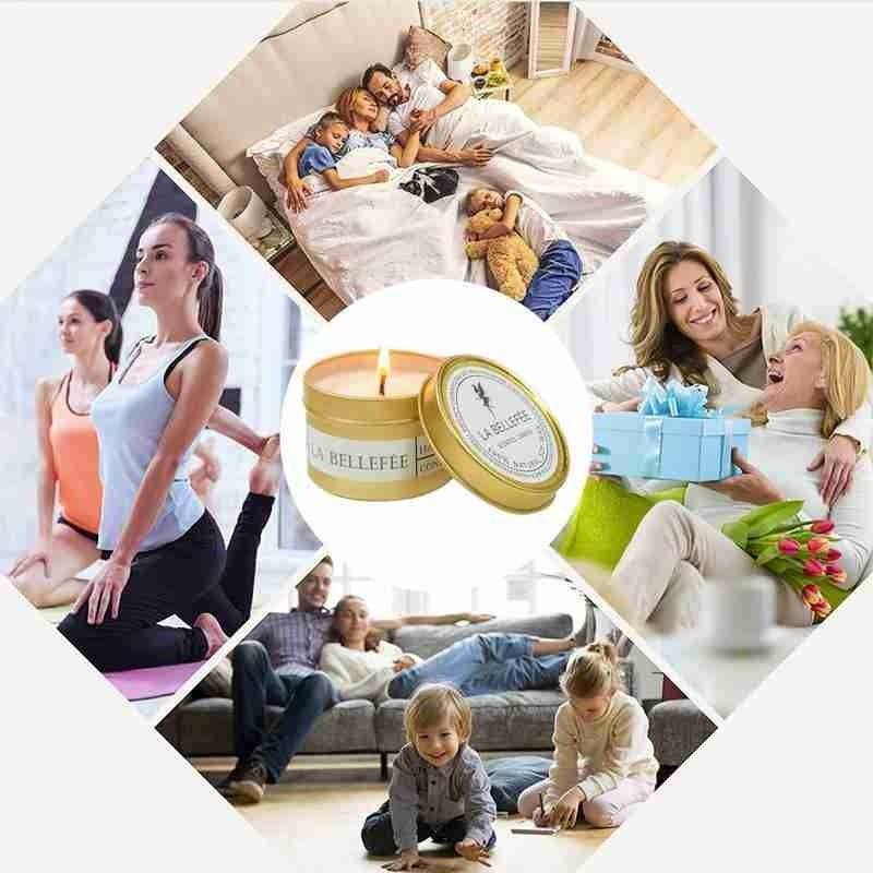 Natural Soy Wax Scented Tin Candle Aromatherapy Candles Scented Candles Gift Set for Women Soy Candle Portable Travel Tin Candles For Stress Relief Wedding Gift Festival Party Home Decoration Scented Soy Candles