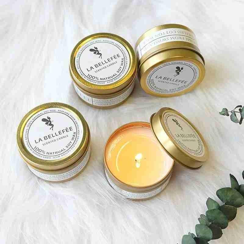 Natural Soy Wax Scented Tin Candle Aromatherapy Candles Scented Candles Gift Set for Women Soy Candle Portable Travel Tin Candles For Stress Relief Wedding Gift Festival Party Home Decoration Scented Soy Candles