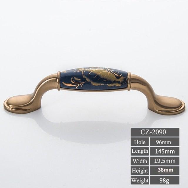 Navy Blue Ceramic Door Handles European Antique Furniture Handles Drawer Pulls Kitchen Cabinet Knobs And Handles Entry Door Handle With Door Lever For Right And Left Sided Doors