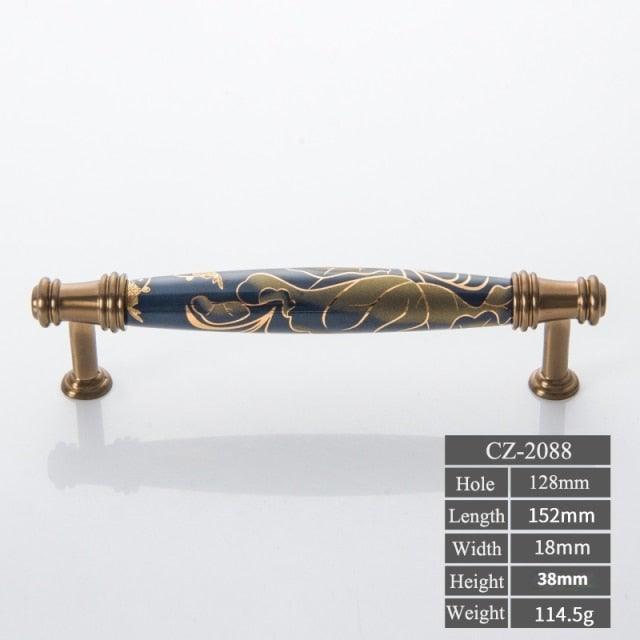 Navy Blue Ceramic Door Handles European Antique Furniture Handles Drawer Pulls Kitchen Cabinet Knobs And Handles Entry Door Handle With Door Lever For Right And Left Sided Doors