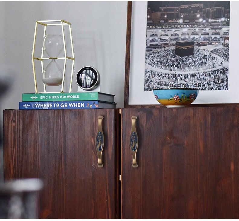 Navy Blue Ceramic Door Handles European Antique Furniture Handles Drawer Pulls Kitchen Cabinet Knobs And Handles Entry Door Handle With Door Lever For Right And Left Sided Doors