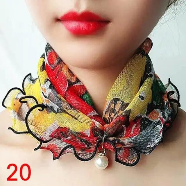 Neck Collars Fashion Scarves for Women And Girls Print Satin Silk Scarf Female Bandana Head Bib Scarfs For Ladies