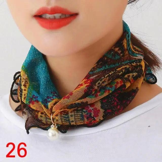 Neck Collars Fashion Scarves for Women And Girls Print Satin Silk Scarf Female Bandana Head Bib Scarfs For Ladies