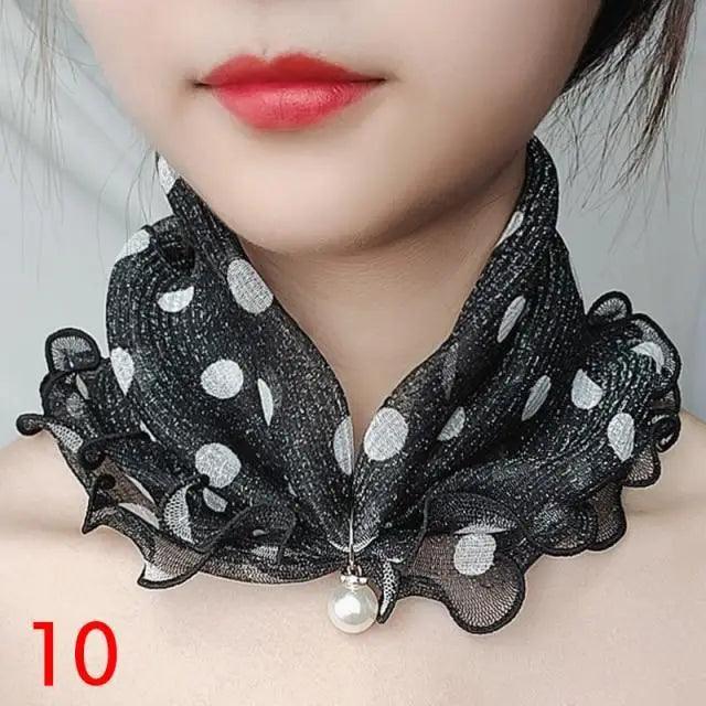 Neck Collars Fashion Scarves for Women And Girls Print Satin Silk Scarf Female Bandana Head Bib Scarfs For Ladies