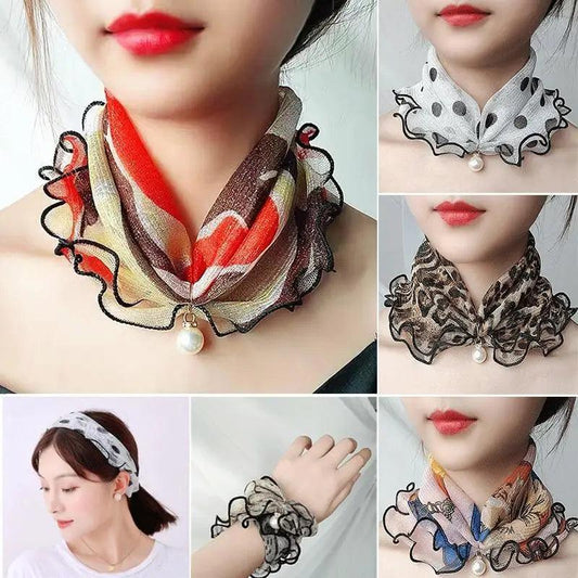 Neck Collars Fashion Scarves for Women And Girls Print Satin Silk Scarf Female Bandana Head Bib Scarfs For Ladies