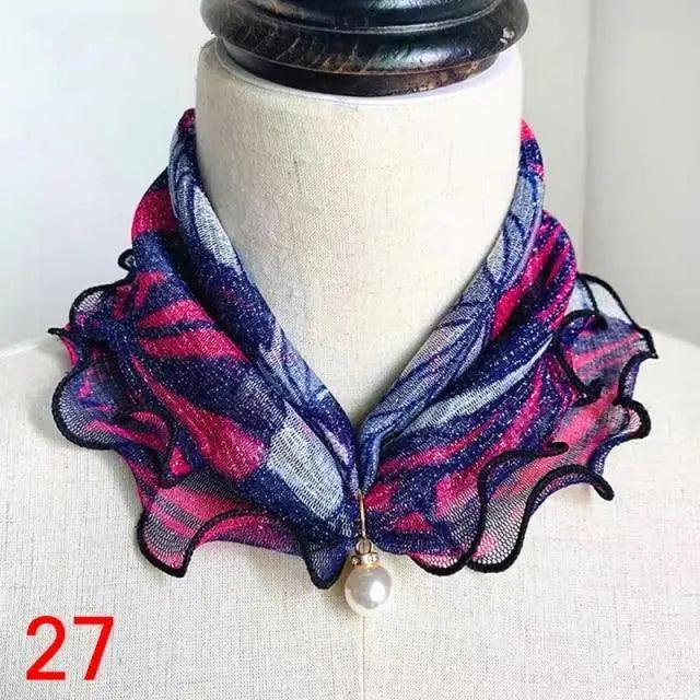Neck Collars Fashion Scarves for Women And Girls Print Satin Silk Scarf Female Bandana Head Bib Scarfs For Ladies