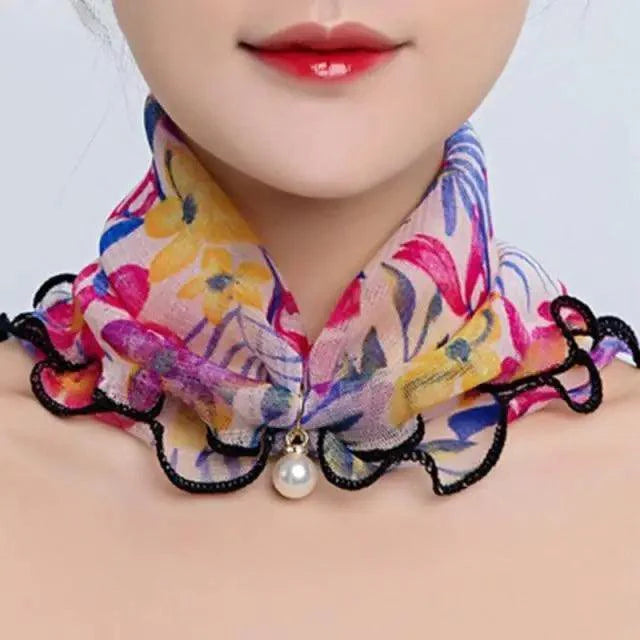 Neck Collars Fashion Scarves for Women And Girls Print Satin Silk Scarf Female Bandana Head Bib Scarfs For Ladies