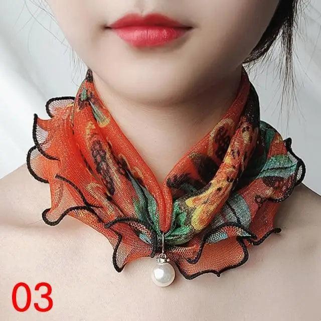 Neck Collars Fashion Scarves for Women And Girls Print Satin Silk Scarf Female Bandana Head Bib Scarfs For Ladies