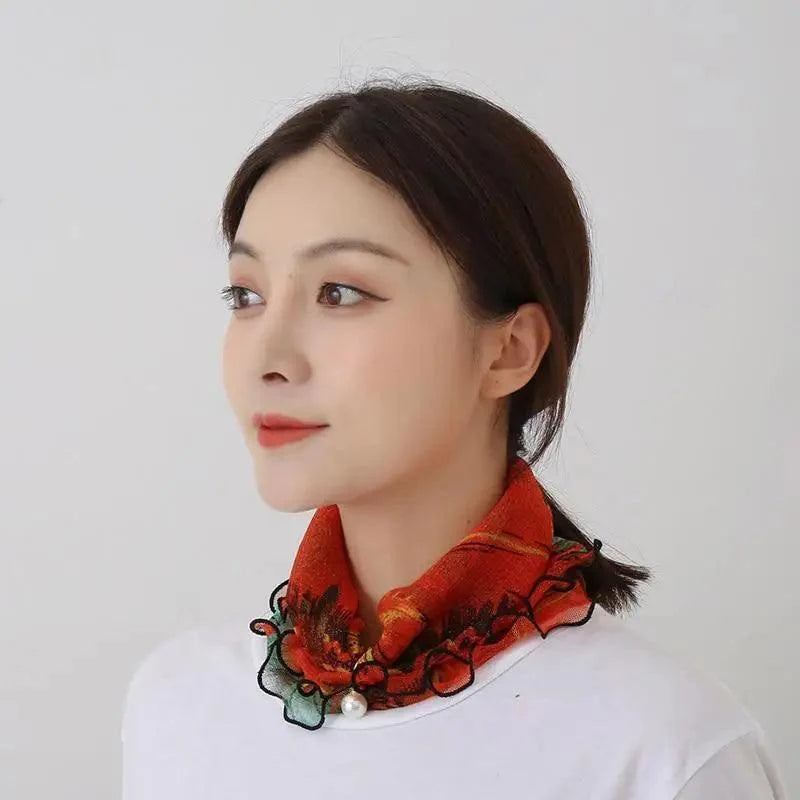 Neck Collars Fashion Scarves for Women And Girls Print Satin Silk Scarf Female Bandana Head Bib Scarfs For Ladies