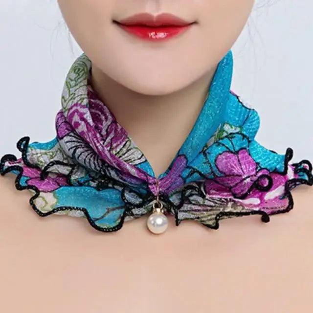 Neck Collars Fashion Scarves for Women And Girls Print Satin Silk Scarf Female Bandana Head Bib Scarfs For Ladies