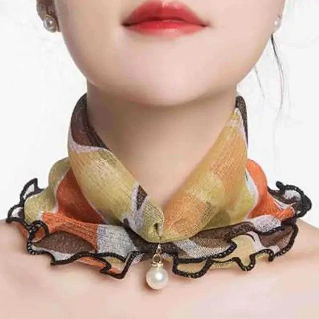Neck Collars Fashion Scarves for Women And Girls Print Satin Silk Scarf Female Bandana Head Bib Scarfs For Ladies
