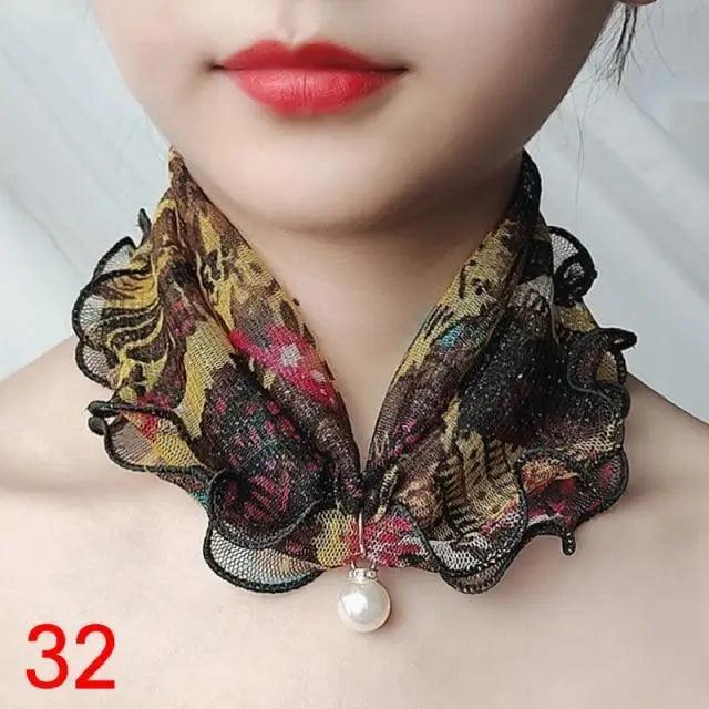 Neck Collars Fashion Scarves for Women And Girls Print Satin Silk Scarf Female Bandana Head Bib Scarfs For Ladies