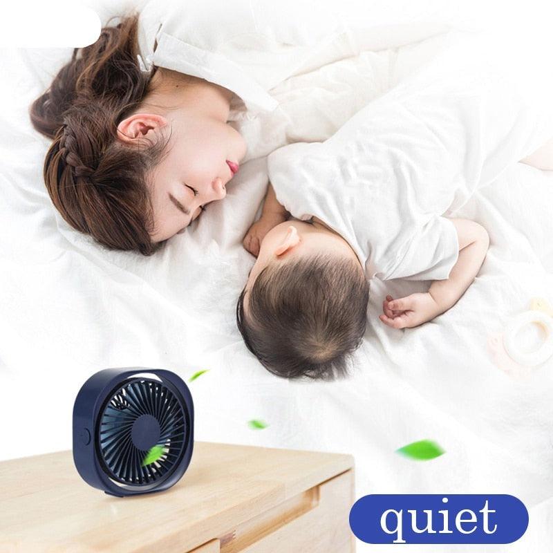New 360° USB Fan Cooler Cooling Mini Fan Portable 3 Speed Super Mute Cooler for Office Cool Fans Car Home Notebook Laptop Portable Mini Fan for Bedroom Office Desktop