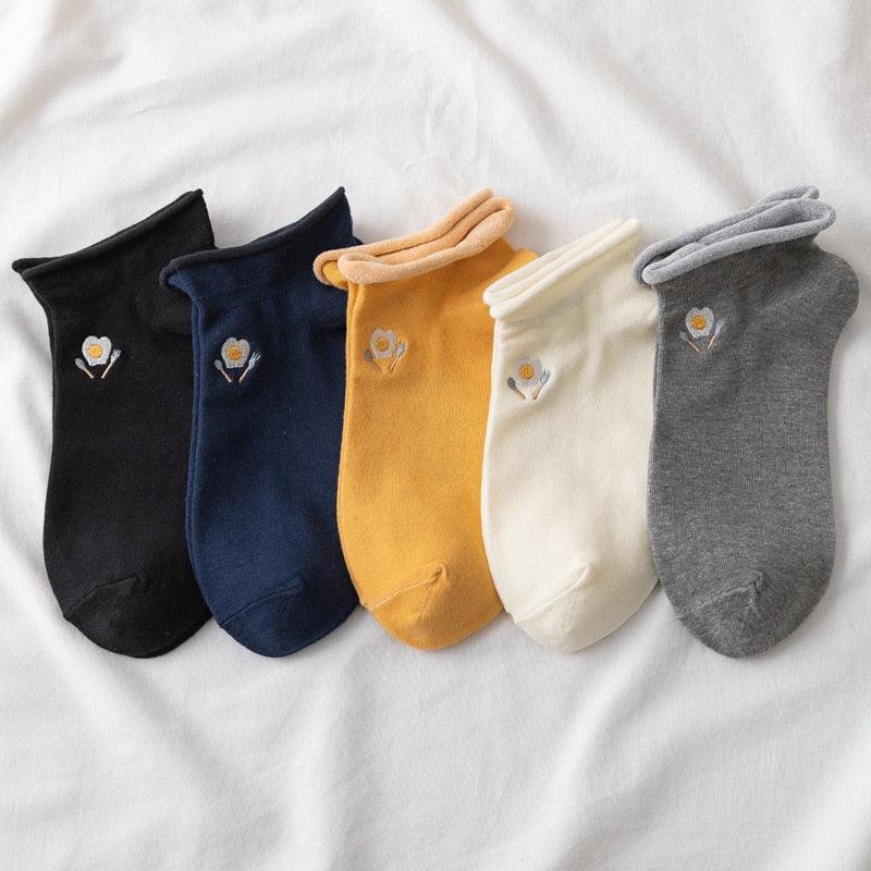New 5pairs/lot Mixed Colors Ankle Socks Summer Sport Fashion Funny Underwear Women Breathable Soft Combed Out Of Pure Cotton Breathable Socks For Men And Women