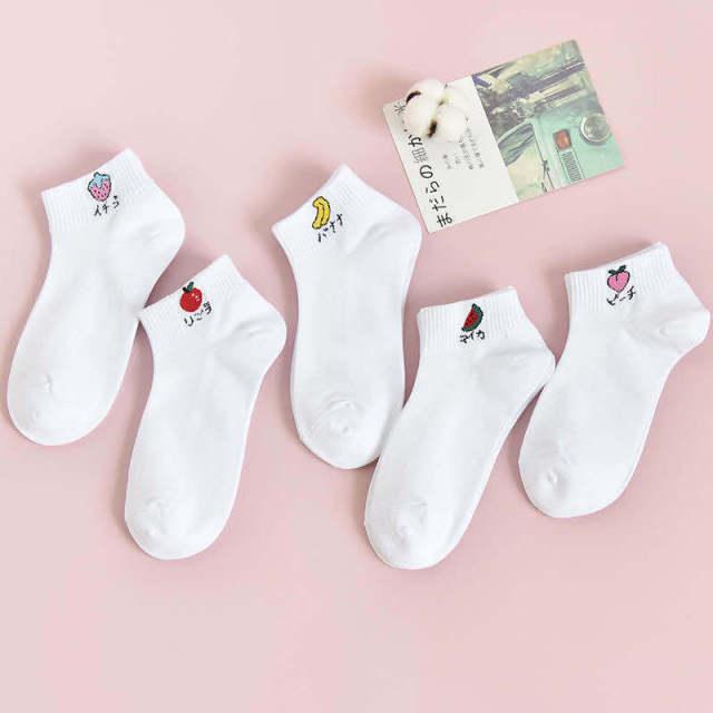 New 5pairs/lot Mixed Colors Ankle Socks Summer Sport Fashion Funny Underwear Women Breathable Soft Combed Out Of Pure Cotton Breathable Socks For Men And Women