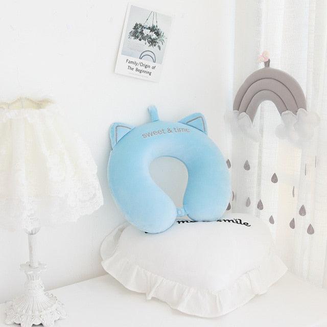 New Animal Memory Cotton U-shaped Pillow Car Neck Pillow Noon Rest Pillow Plane Travel PillowKids Neck  Travel Pillows Cute U-Shaped Animal Pillow for Cars Planes Boys Girls Child Gift Ideas