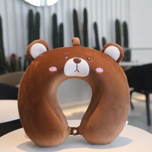 New Animal Memory Cotton U-shaped Pillow Car Neck Pillow Noon Rest Pillow Plane Travel PillowKids Neck  Travel Pillows Cute U-Shaped Animal Pillow for Cars Planes Boys Girls Child Gift Ideas