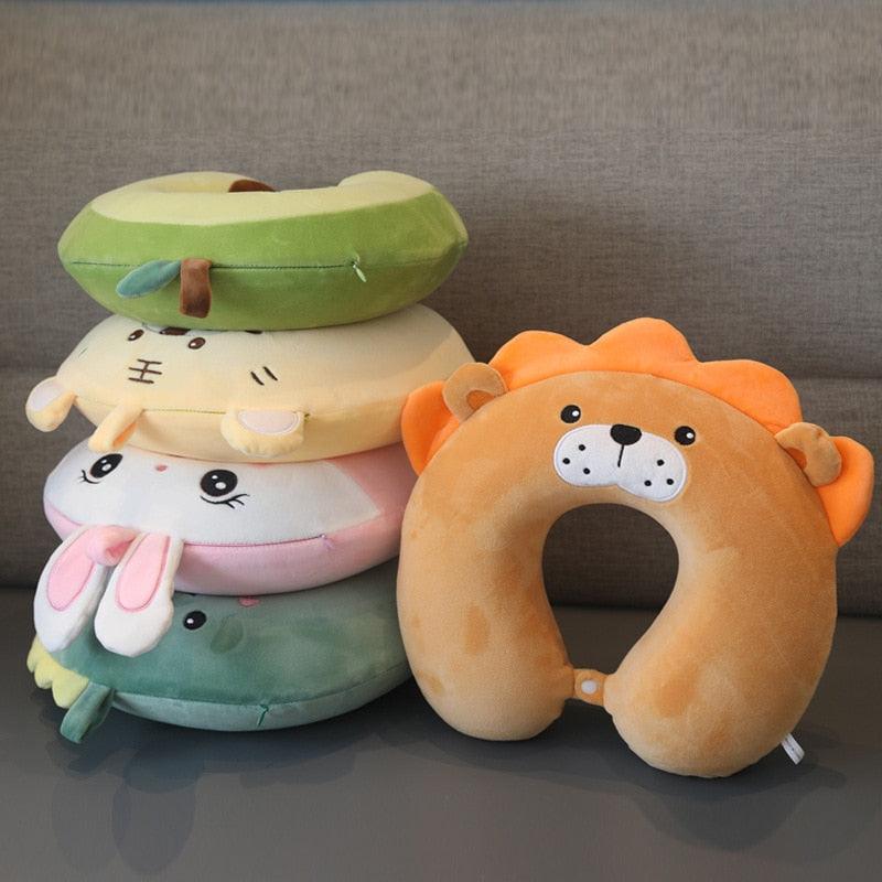 New Animal Memory Cotton U-shaped Pillow Car Neck Pillow Noon Rest Pillow Plane Travel PillowKids Neck  Travel Pillows Cute U-Shaped Animal Pillow for Cars Planes Boys Girls Child Gift Ideas