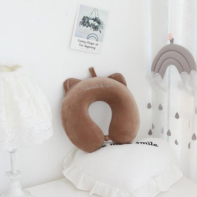 New Animal Memory Cotton U-shaped Pillow Car Neck Pillow Noon Rest Pillow Plane Travel PillowKids Neck  Travel Pillows Cute U-Shaped Animal Pillow for Cars Planes Boys Girls Child Gift Ideas