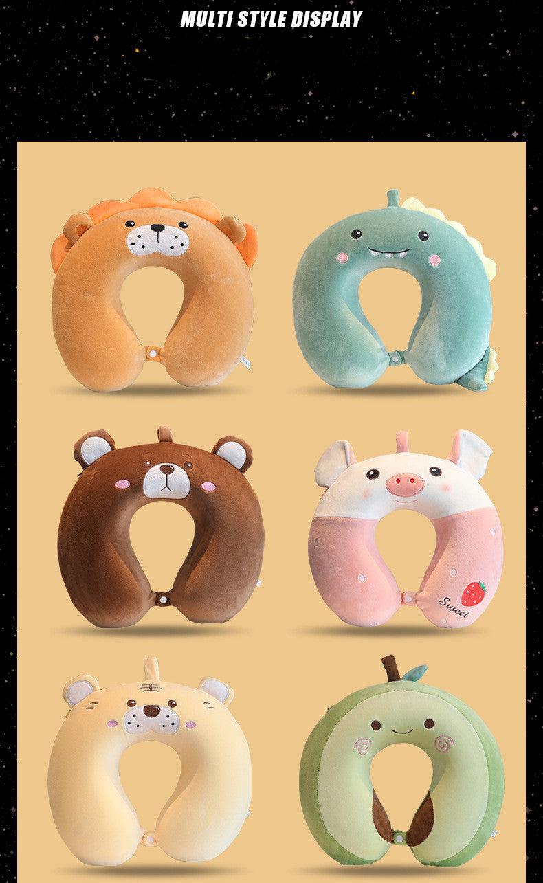 New Animal Memory Cotton U-shaped Pillow Car Neck Pillow Noon Rest Pillow Plane Travel PillowKids Neck  Travel Pillows Cute U-Shaped Animal Pillow for Cars Planes Boys Girls Child Gift Ideas