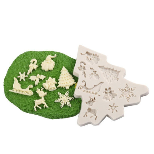 New Christmas Silicone Mold Decoration Tools Santa Christmas Tree Cake Decoration Tool Chocolate Candy Cookies Mold Christmas Silicone Molds Christmas Theme Silicone Baking Molds
