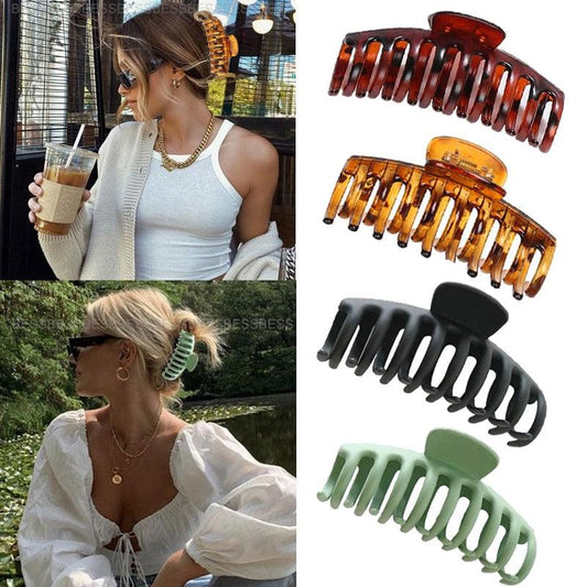 New Colorful Claw Hair Clip for Women Girls Tough Plastic Large Size Hair Clamps Butterfly Clip Gorgeous Hair Accessories Holidays Gifts For Women
