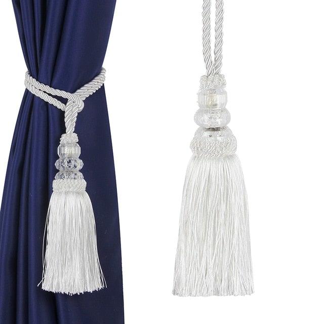New Crystal Beaded Tassel Curtain Tieback Decorative Curtain Tie Home Decor Cord for Curtains Buckle Rope Room Accessories European Style High-Grade Curtains Tieback Rope Tassel Holdbacks 50cm