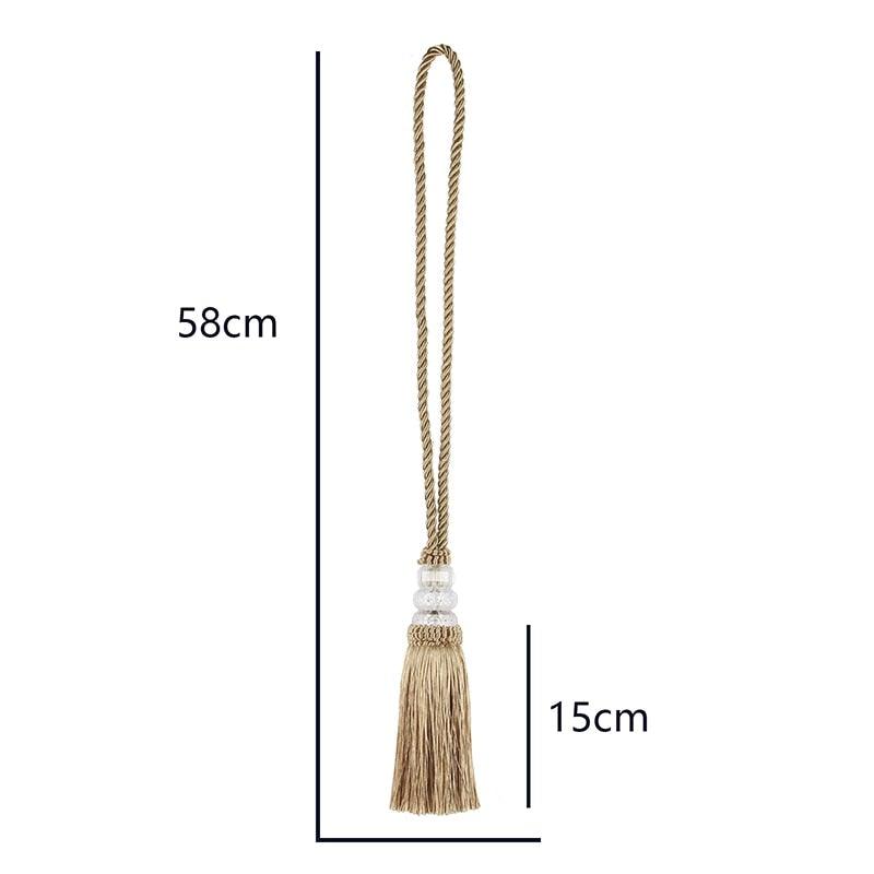 New Crystal Beaded Tassel Curtain Tieback Decorative Curtain Tie Home Decor Cord for Curtains Buckle Rope Room Accessories European Style High-Grade Curtains Tieback Rope Tassel Holdbacks 50cm