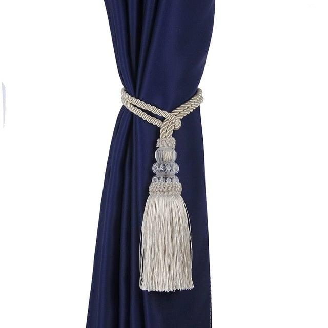 New Crystal Beaded Tassel Curtain Tieback Decorative Curtain Tie Home Decor Cord for Curtains Buckle Rope Room Accessories European Style High-Grade Curtains Tieback Rope Tassel Holdbacks 50cm