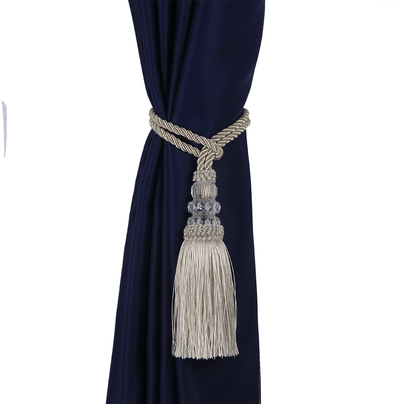New Crystal Beaded Tassel Curtain Tieback Decorative Curtain Tie Home Decor Cord for Curtains Buckle Rope Room Accessories European Style High-Grade Curtains Tieback Rope Tassel Holdbacks 50cm