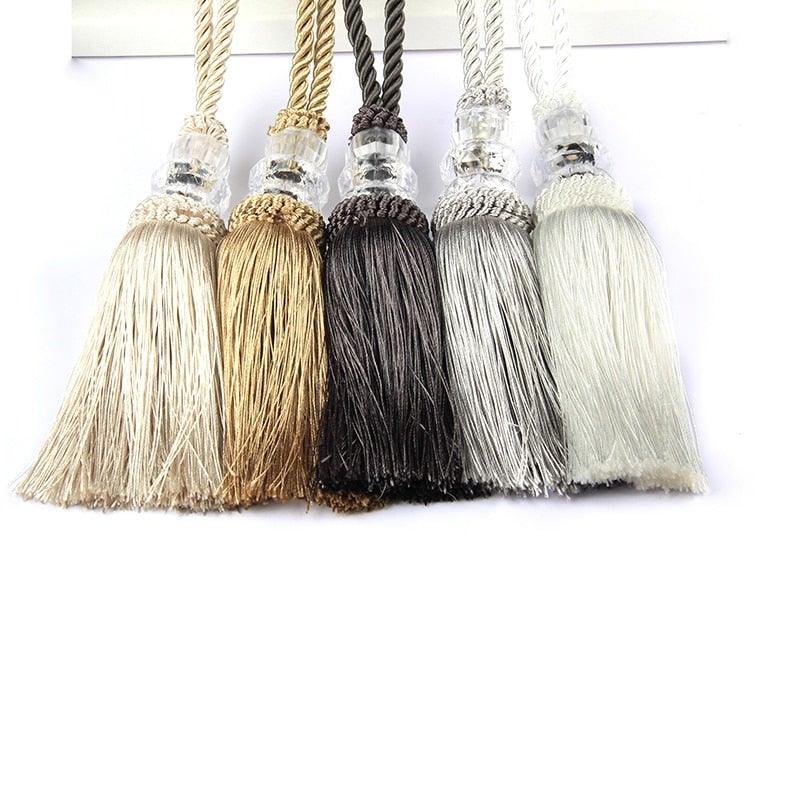New Crystal Beaded Tassel Curtain Tieback Decorative Curtain Tie Home Decor Cord for Curtains Buckle Rope Room Accessories European Style High-Grade Curtains Tieback Rope Tassel Holdbacks 50cm