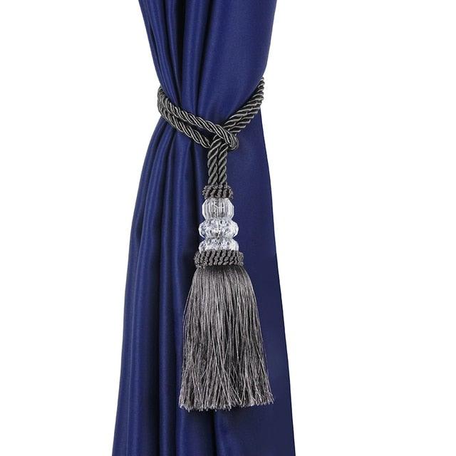 New Crystal Beaded Tassel Curtain Tieback Decorative Curtain Tie Home Decor Cord for Curtains Buckle Rope Room Accessories European Style High-Grade Curtains Tieback Rope Tassel Holdbacks 50cm