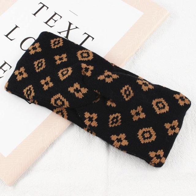 New Fashion Luxury Brand Women Hairband Warm Casual Woolen Knitted Girl Headband Big Bow Knot Turban Autumn Gorgeous Hair Accessories For Women