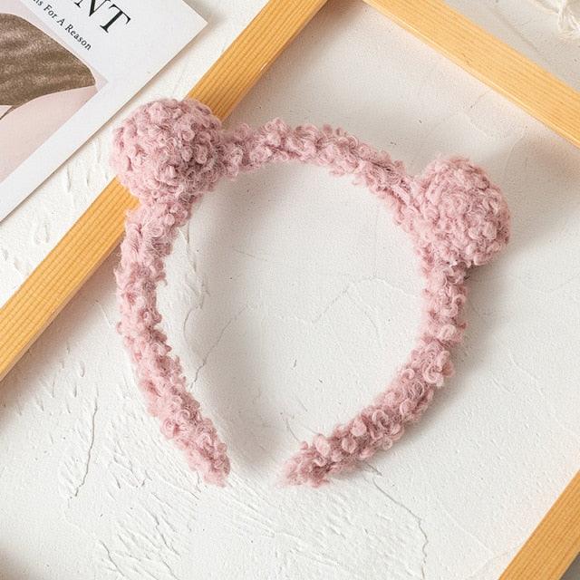 New Gils Cute Plush Bear Rabbit Ears Headband Autumn Winter Head Hoop Cartoon Girls Kid Hairband Headdress Gorgeous Hair Accessories For Women