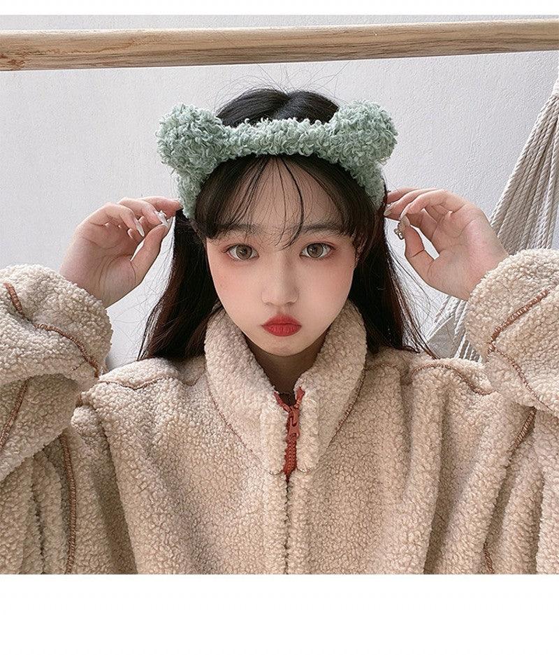 New Gils Cute Plush Bear Rabbit Ears Headband Autumn Winter Head Hoop Cartoon Girls Kid Hairband Headdress Gorgeous Hair Accessories For Women