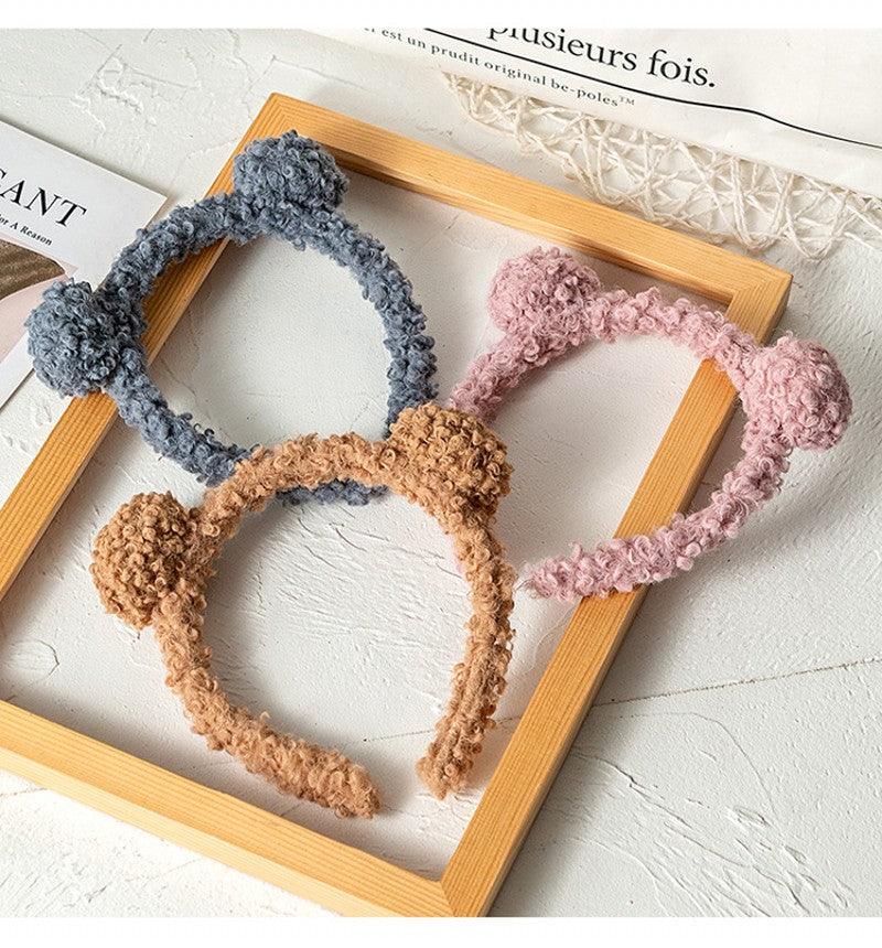 New Gils Cute Plush Bear Rabbit Ears Headband Autumn Winter Head Hoop Cartoon Girls Kid Hairband Headdress Gorgeous Hair Accessories For Women